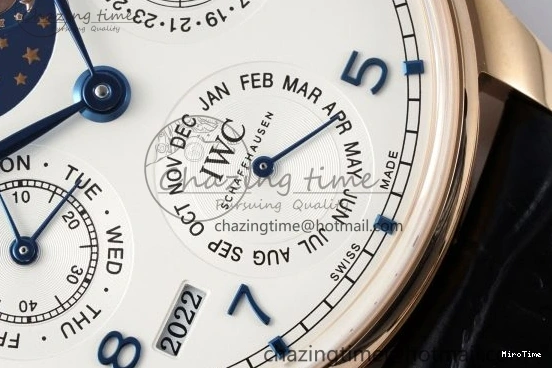 MIROTIME 1222 Portugieser Perpetual Calendar RG 5033 APSF 1:1 Best Edition White Dial on Black Leather Strap A52610 Clone TechFriendly 7043